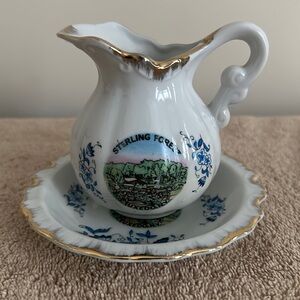 Vintage Sterling Forest, Tuxedo NY Souvenir Pitcher & Basin Set